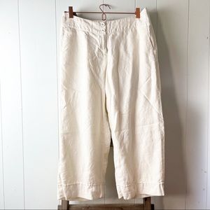 J Jill Ivory linen  crop pant size 8